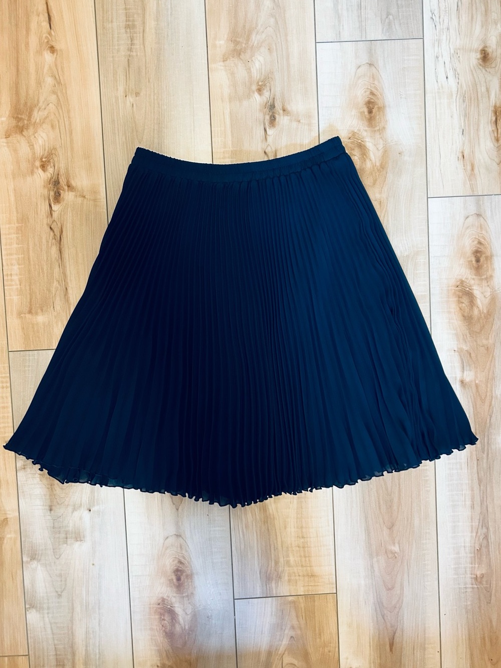 Luisa Spagnoli Navy Pleated A-Line Skirt - Italian Designer